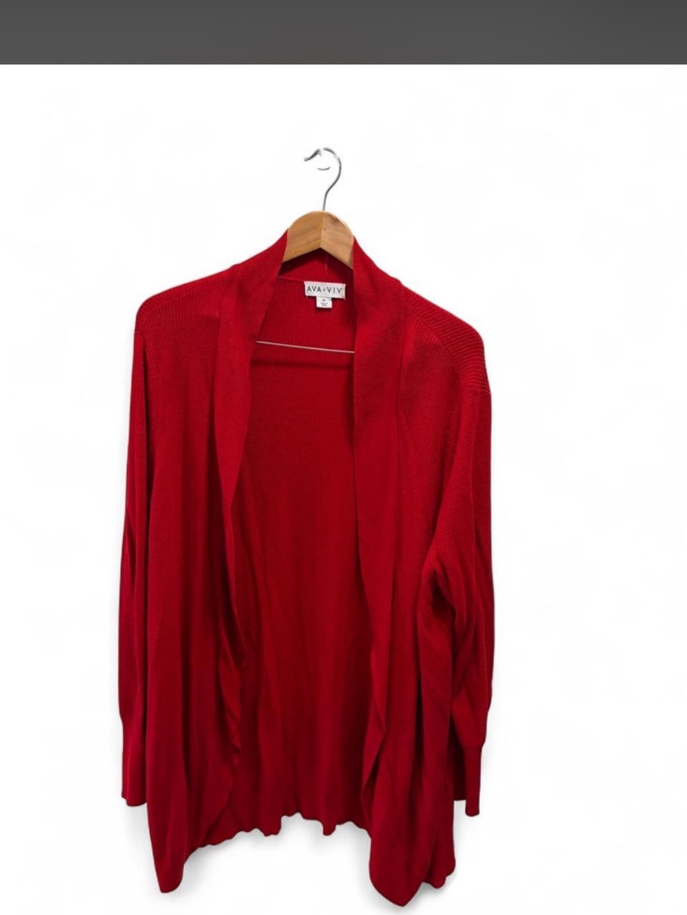 Ava & Viv Red Open-Front Cardigan